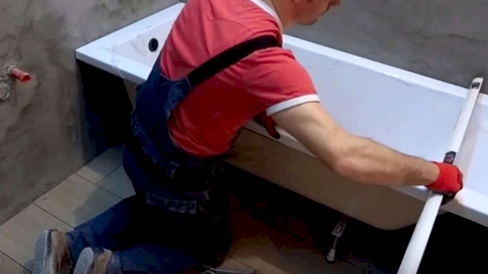 Установка ванны